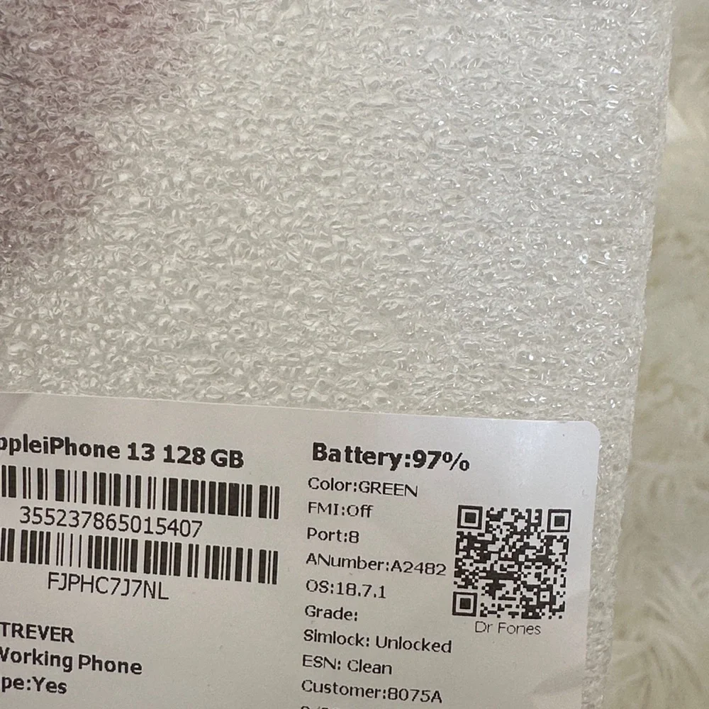 Black Smartphone iPhone 13 unlocked green 128gb